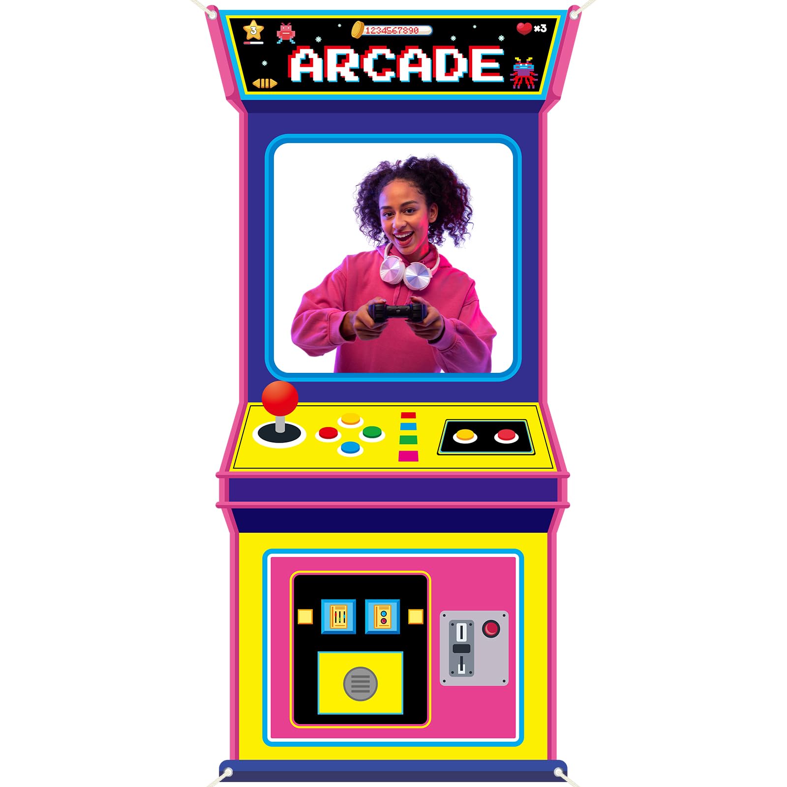Game Retro Gaming - Fondo Fotográfico de Tela con Diseño