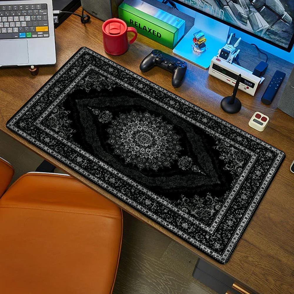 Retro Gaming Com - Alfombra persa negra nueva, alfombrilla de