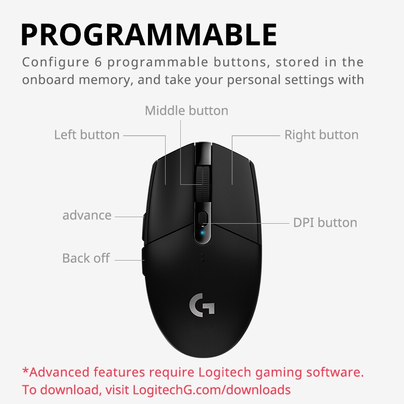 Logitech G304 Lightspeed ratón - Logitech Mouse G203 reseña y precio